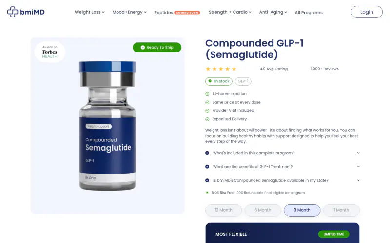 bmiMD website screenshot