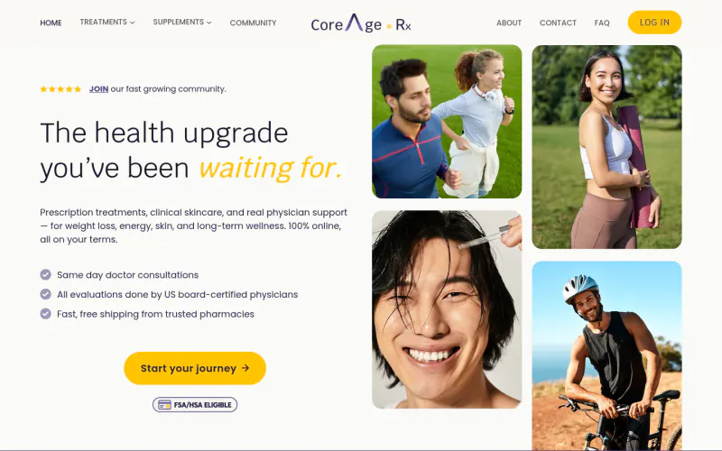 CoreAge Rx homepage