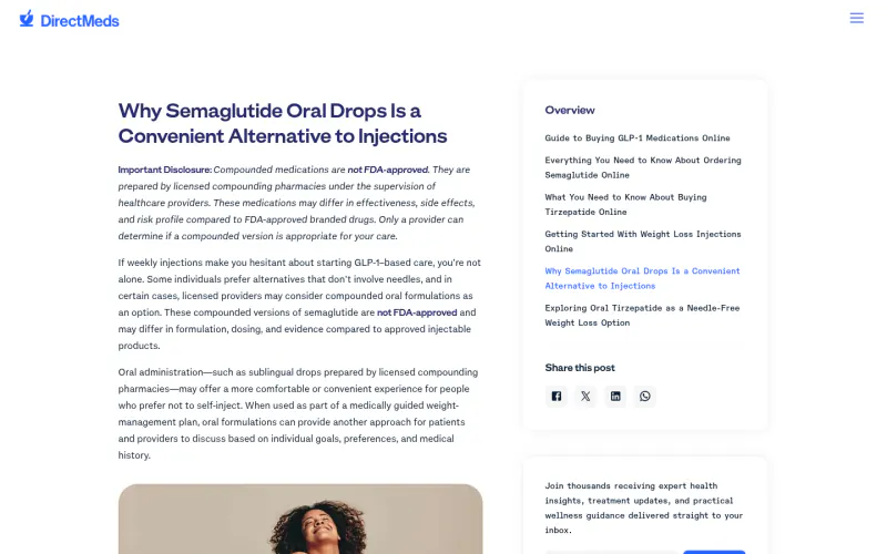 Direct Meds website screenshot