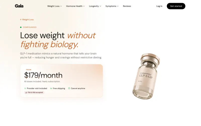 Gala Health website screenshot