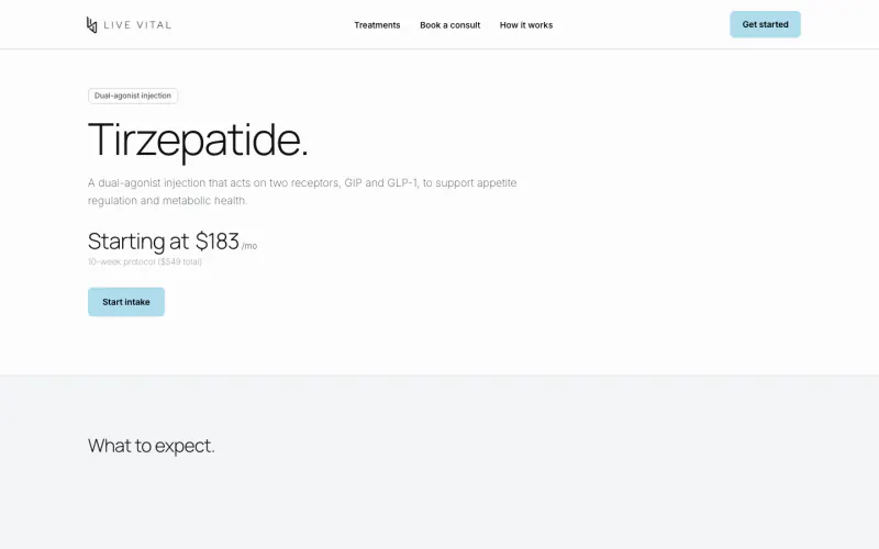 Live Vital website screenshot