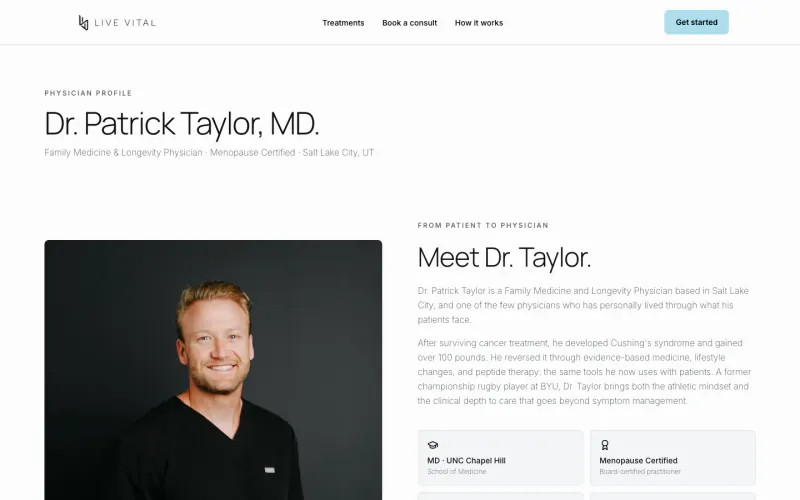 Live Vital website screenshot