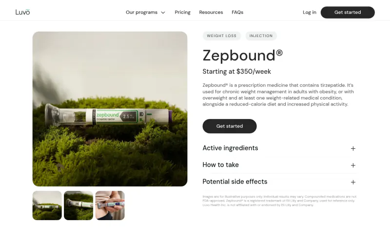 Luvo Health website screenshot