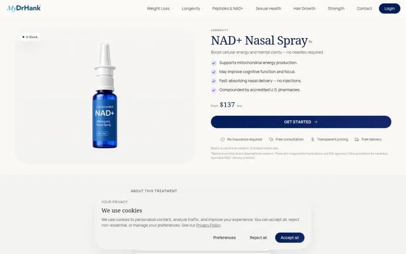 MyDrHank website screenshot