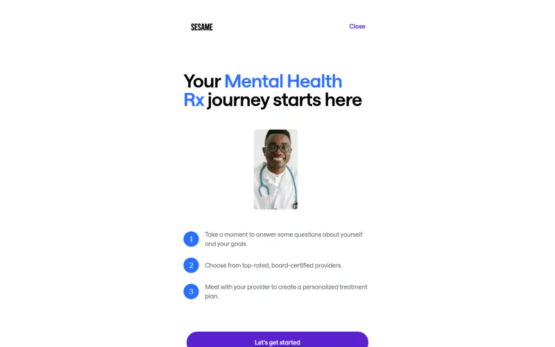 Sesame Care how-it-works page screenshot