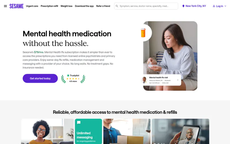 Sesame Care website screenshot
