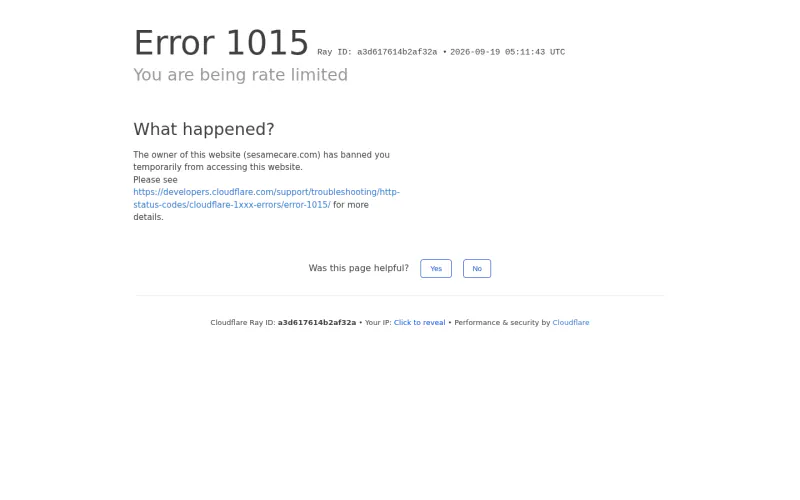 Sesame Care website screenshot