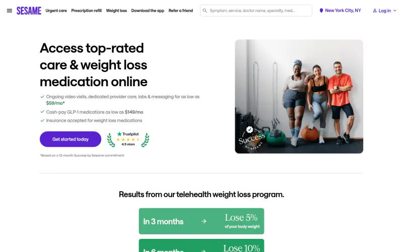 Sesame Care website screenshot