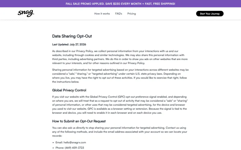 SnagRx website screenshot