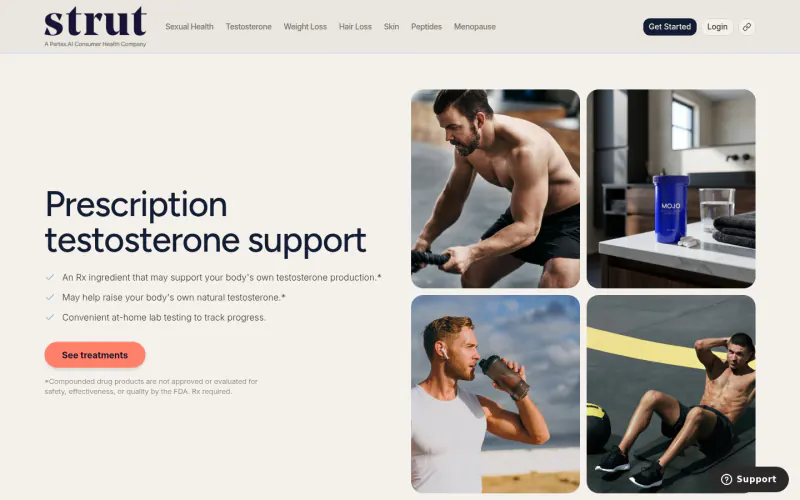 Strut Health website screenshot