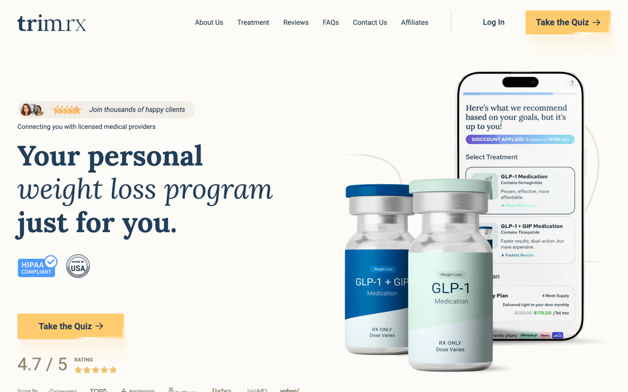 TrimRx homepage
